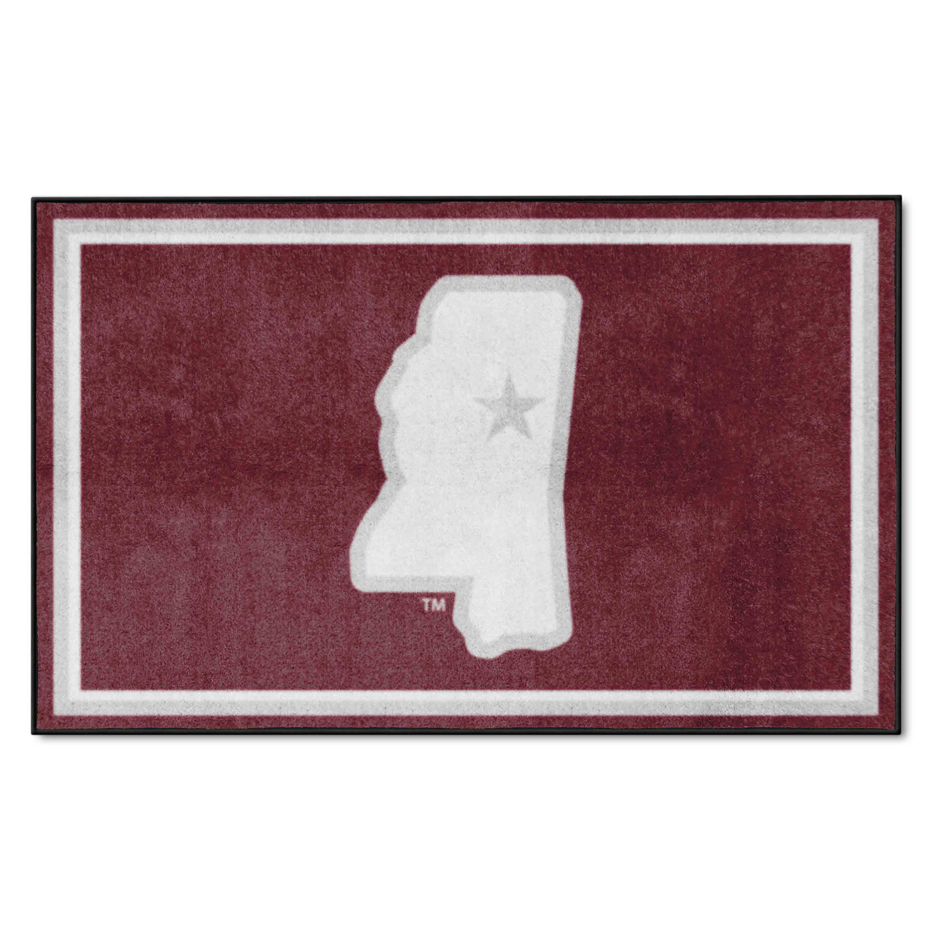 Mississippi State Bulldogs 4ft. x 6ft. Plush Area Rug, State Logo