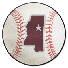 Mississippi State Bulldogs Baseball Rug, State Logo - 27in. Diameter - Mississippi State