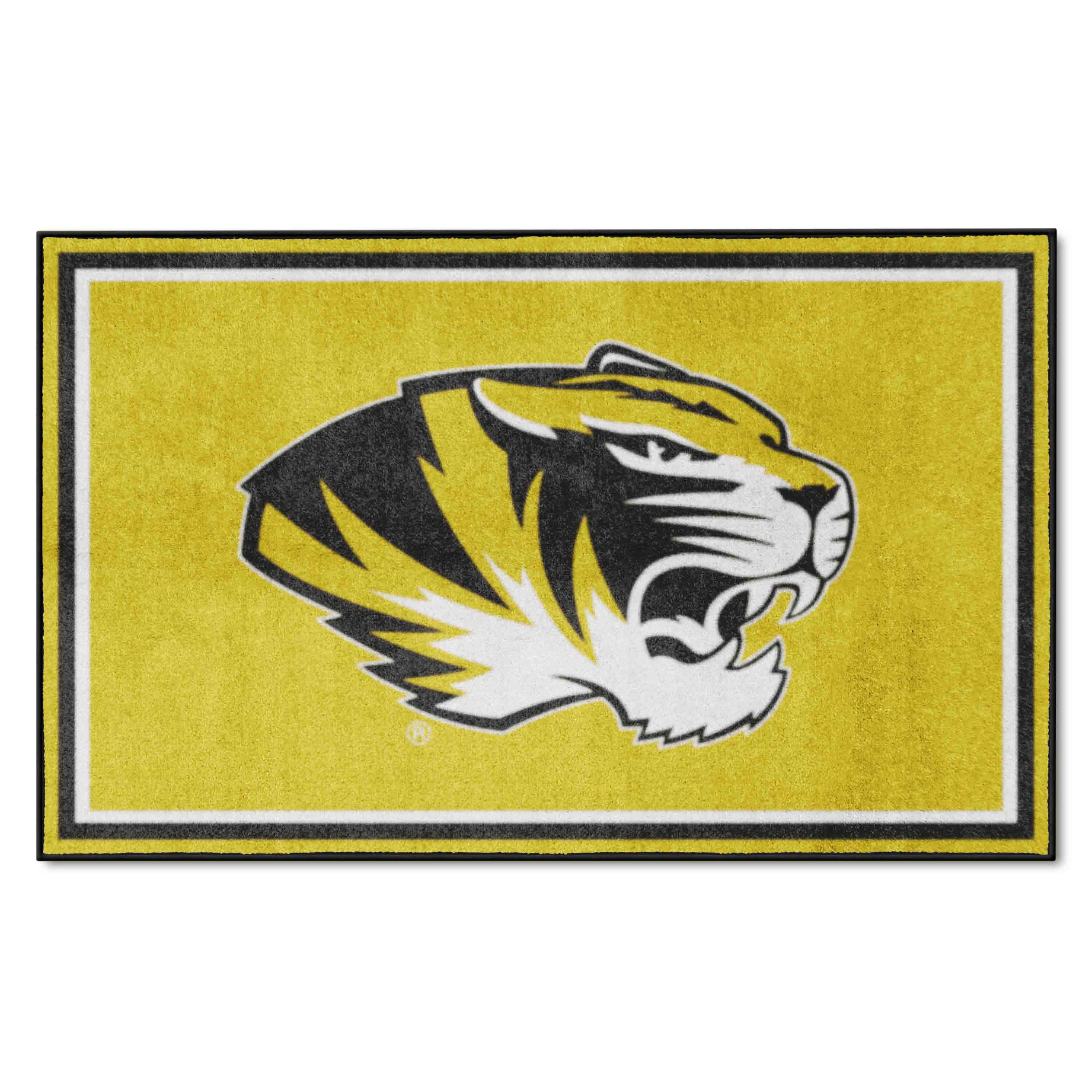 Missouri Tigers 4ft. x 6ft. Plush Area Rug, Yellow