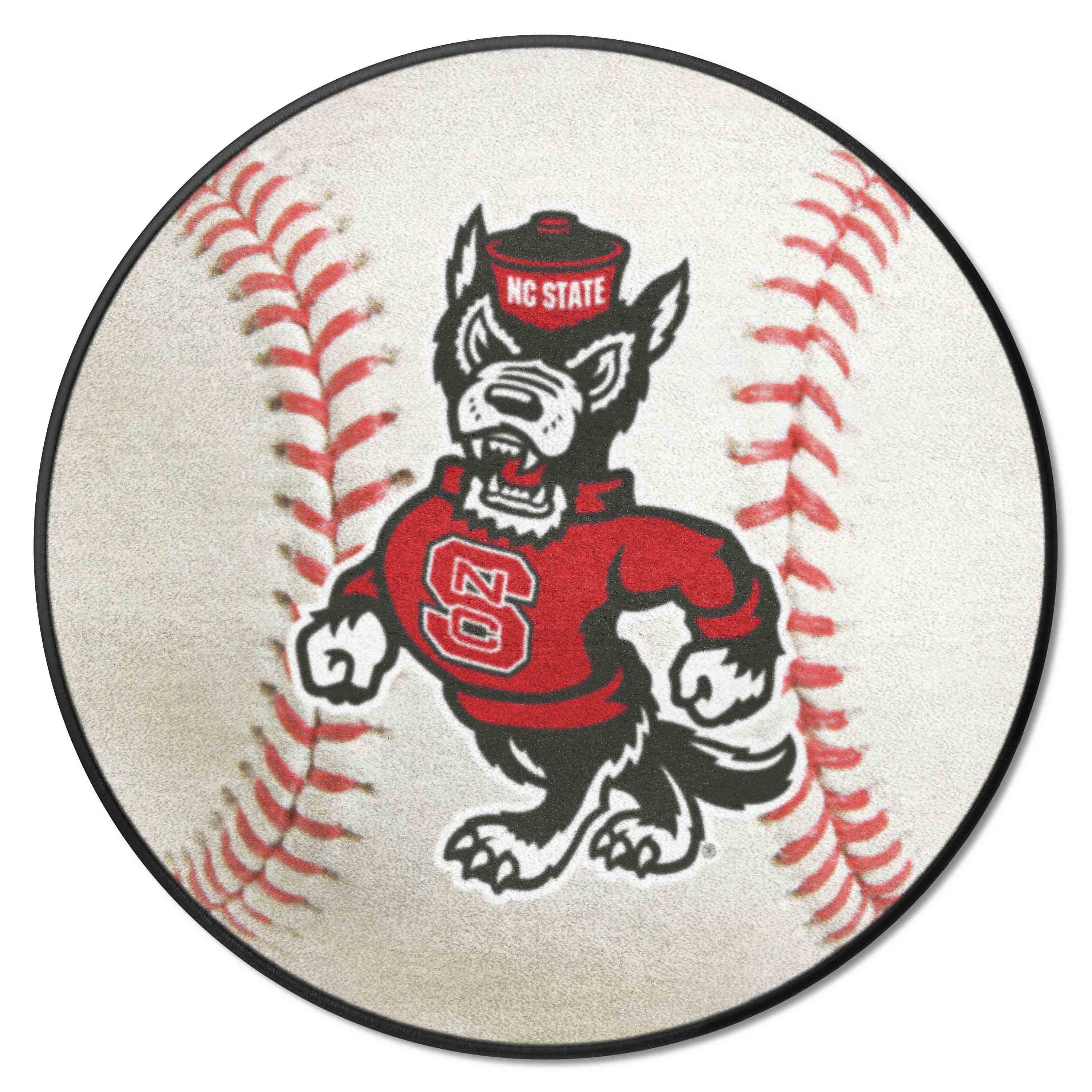 NC State Wolfpack Baseball Rug - 27in. Diameter - NC State