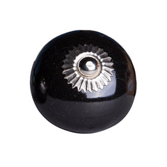 1.5" X 1.5" X 1.5" Ceramic Metal Black 12 Pack Knob