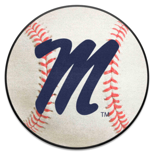 Ole Miss Rebels Baseball Rug - 27in. Diameter - Ole Miss