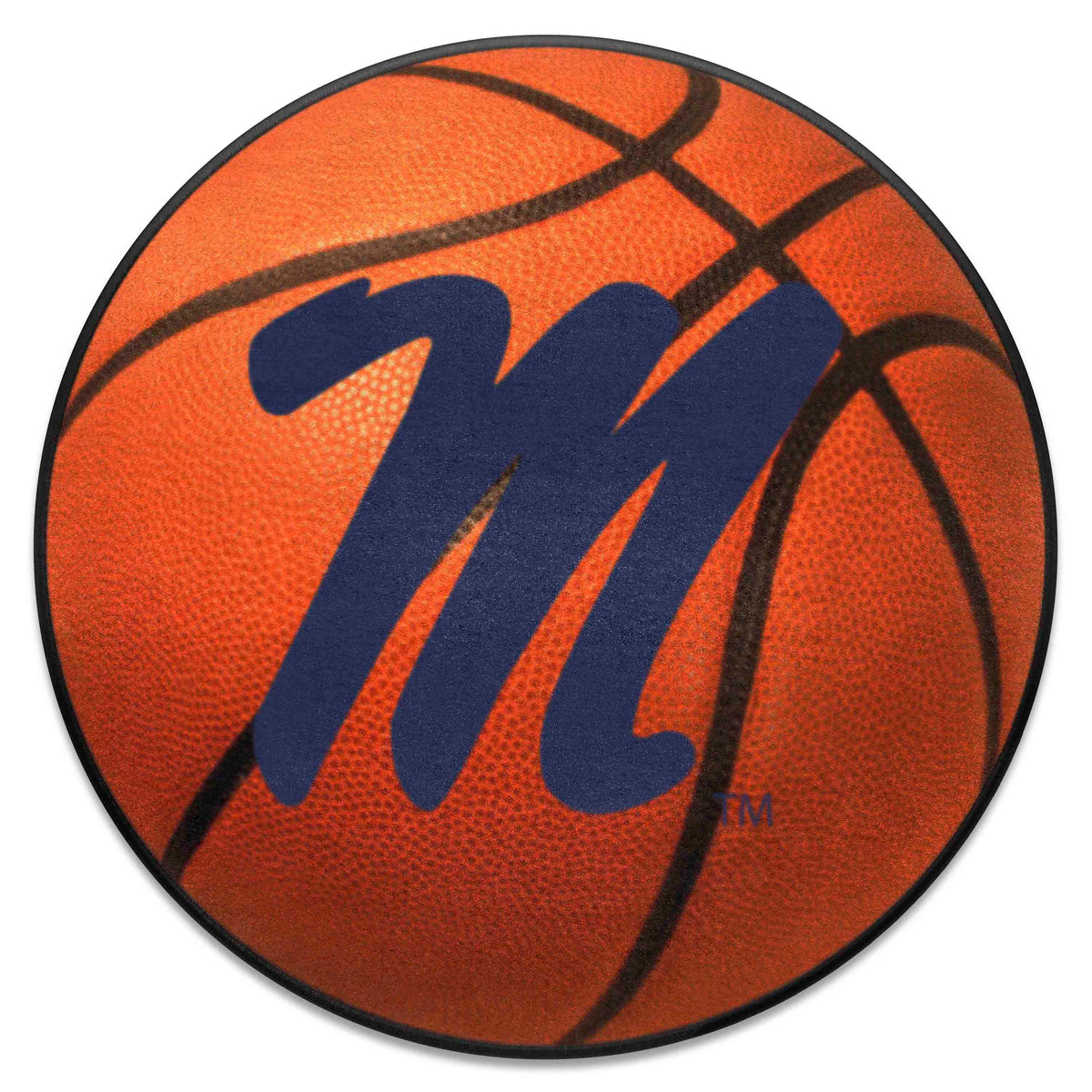 Ole Miss Rebels Basketball Rug - 27in. Diameter - Ole Miss