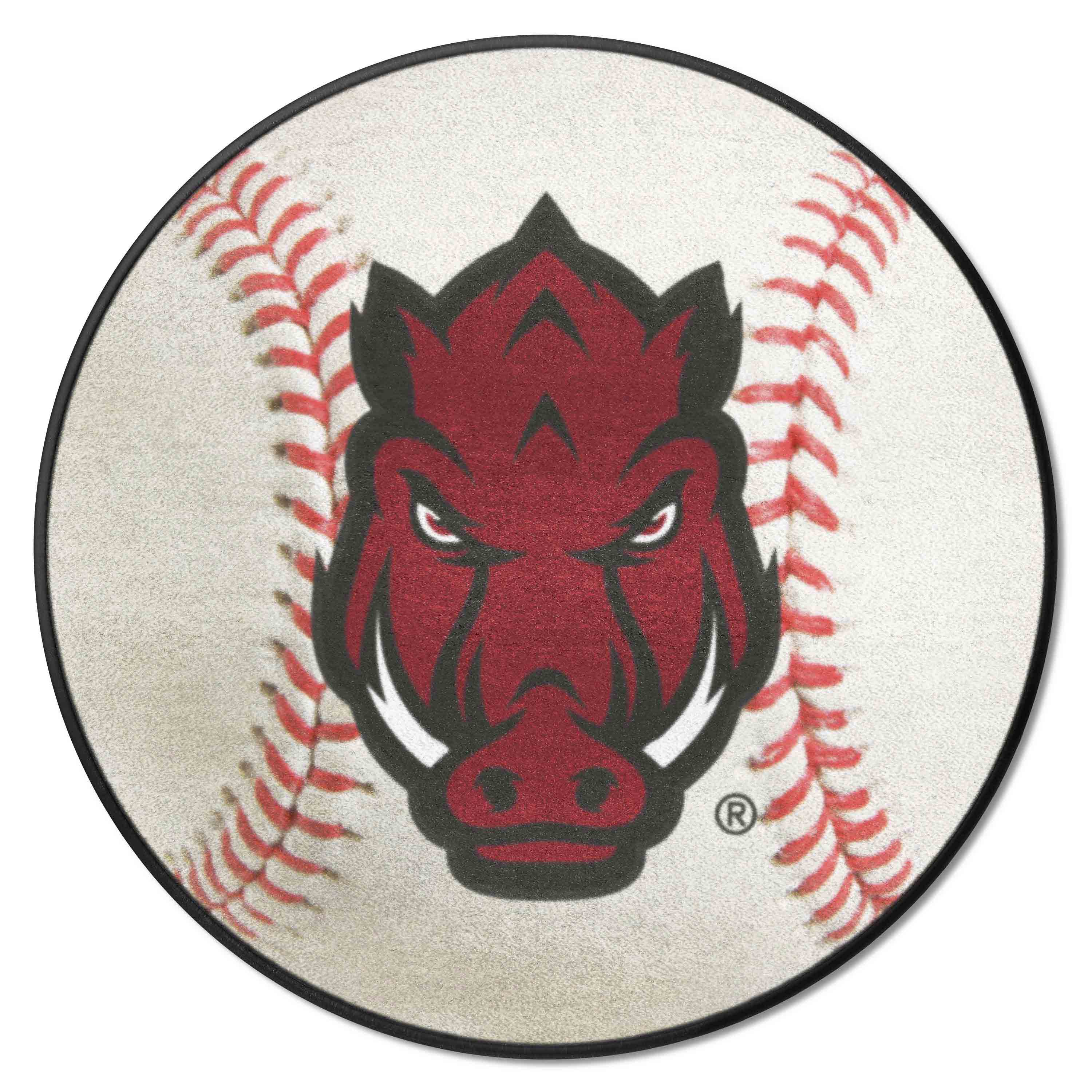 Arkansas Razorbacks Baseball Rug - 27in. Diameter