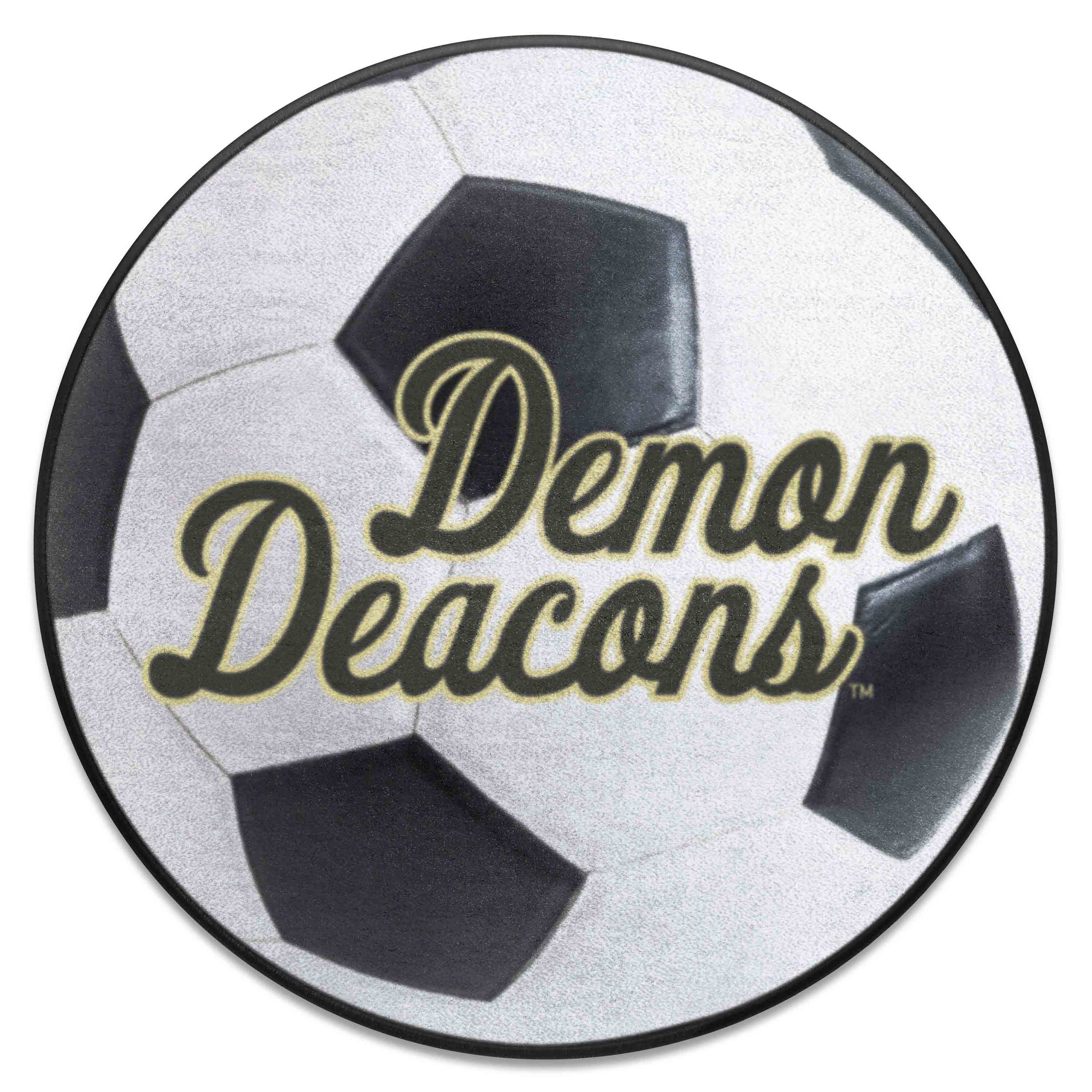 Wake Forest Demon Deacons Soccer Ball Rug, Script Wordmark - 27in. Diameter