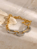 18K Gold-Plated Stainless Steel Chain Bracelet - Trendsi