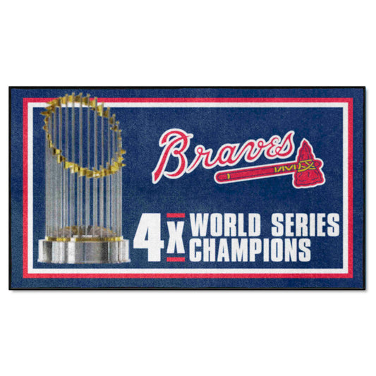 Atlanta Braves Dynasty 3ft. x 5ft. Plush Area Rug - Atlanta Braves