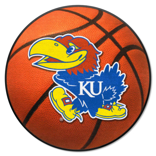 Kansas Jayhawks Basketball Rug - 27in. Diameter