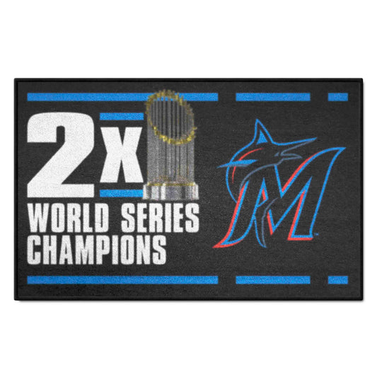 Miami Marlins Starter Mat Accent Rug - 19in. x 30in.