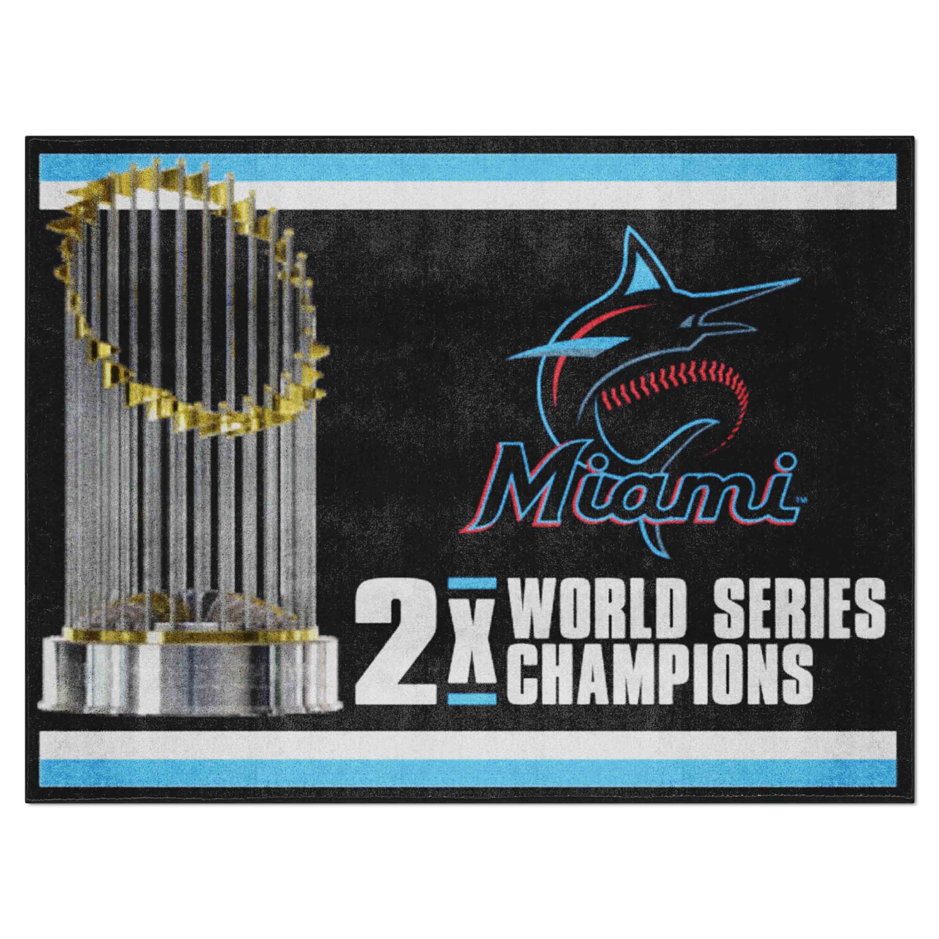 Miami Marlins 8ft. x 10 ft. Plush Area Rug - Miami Marlins