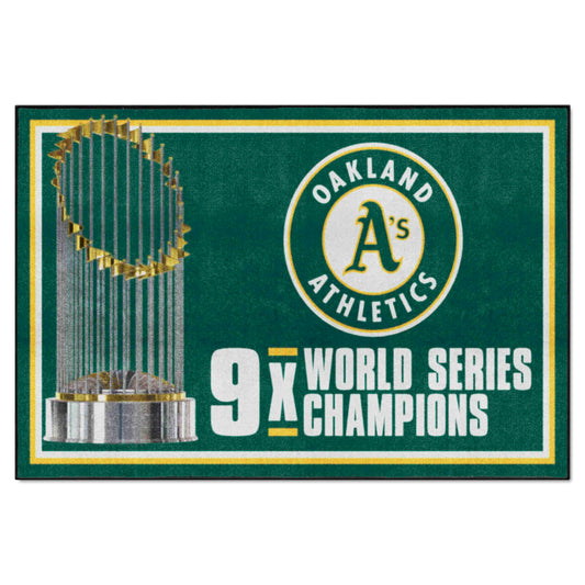 Oakland Athletics Dynasty 5ft. x 8 ft. Plush Area Rug - Oakland Athletics