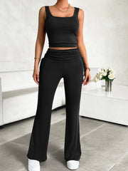 Square Neck Tank and Drawstring Pants Set Trendsi