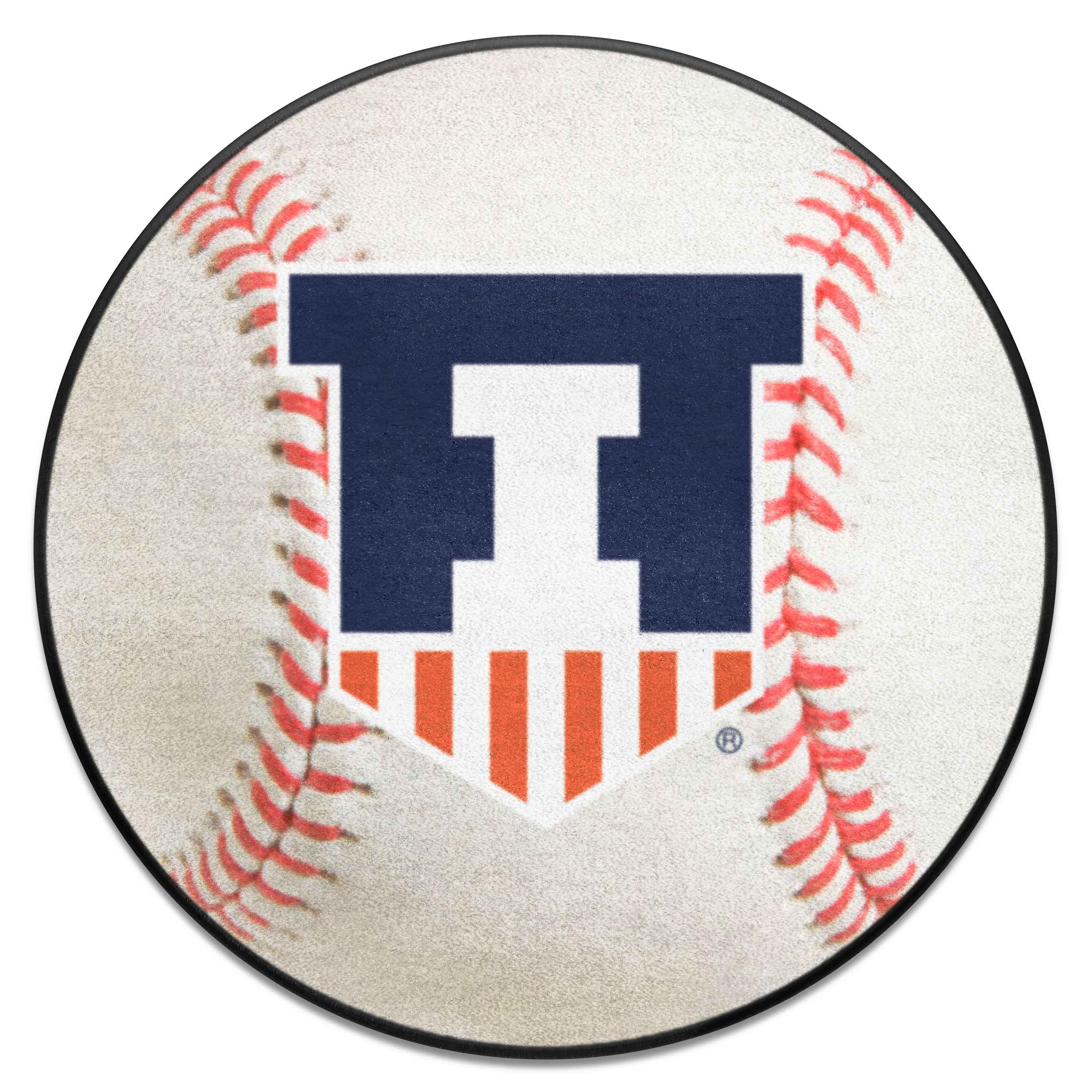 Illinois Illini Baseball Rug - 27in. Diameter