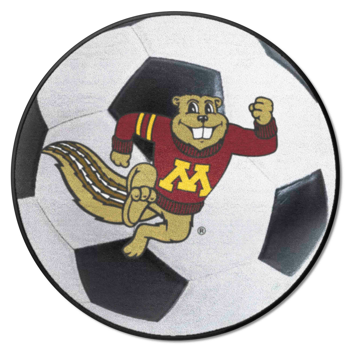 Minnesota Golden Gophers Soccer Ball Rug - 27in. Diameter