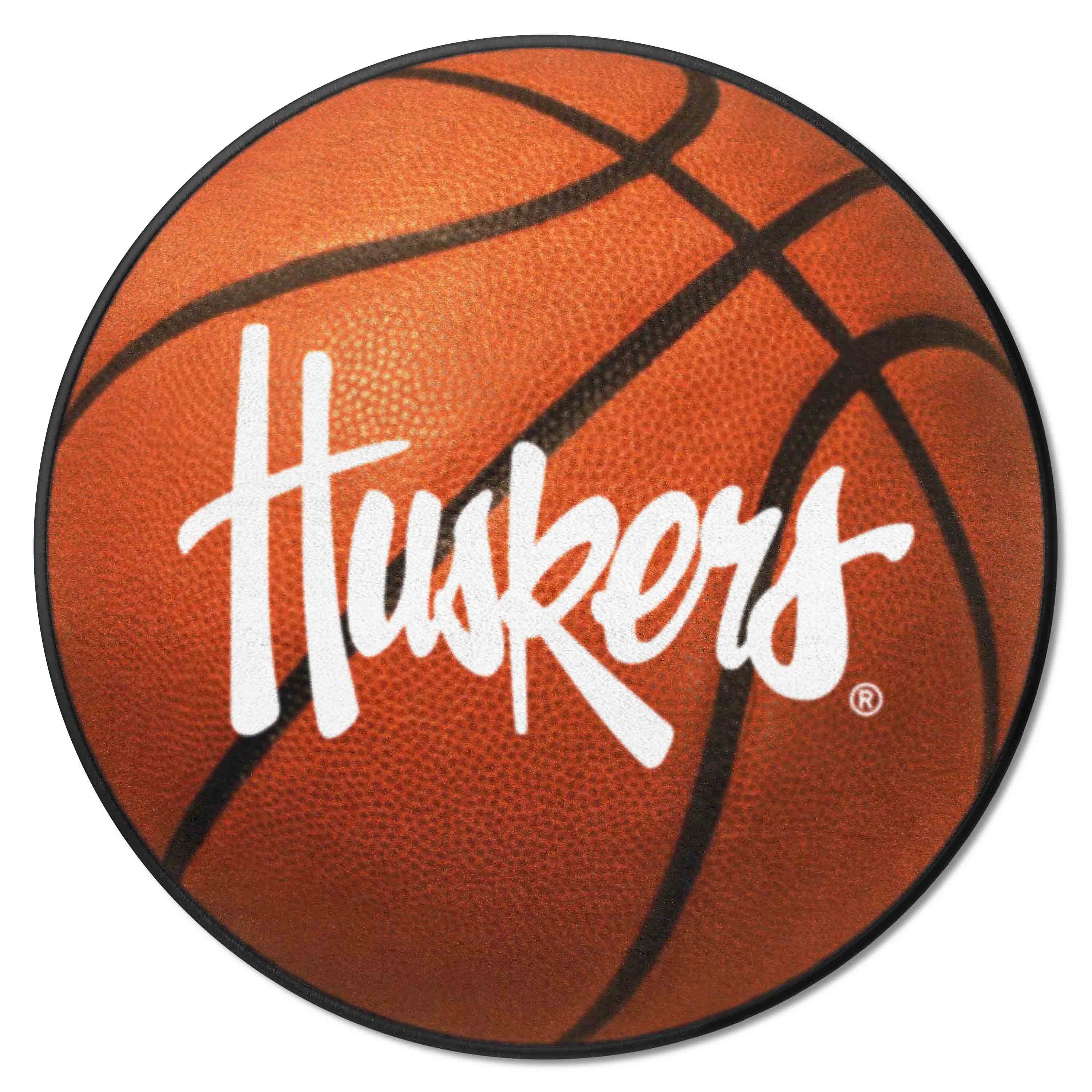 Nebraska Cornhuskers Basketball Rug - 27in. Diameter - Nebraska