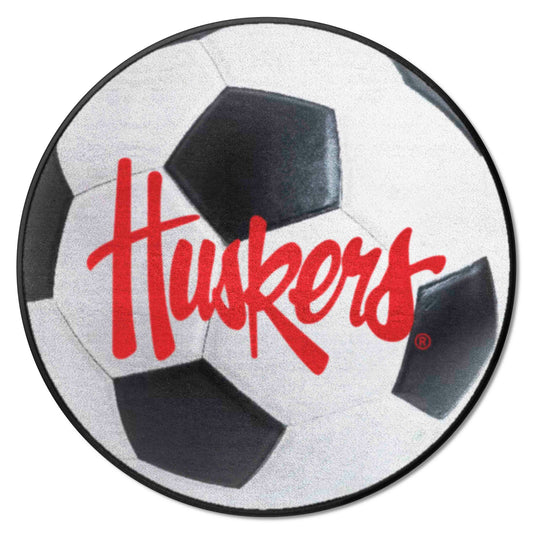 Nebraska Cornhuskers Soccer Ball Rug - 27in. Diameter