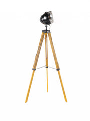 35" Distressed Tripod Floor Lamp With Cone