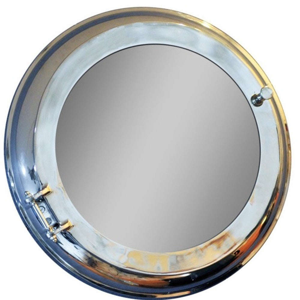 21" Silver Round Aluminum Framed Accent Mirror