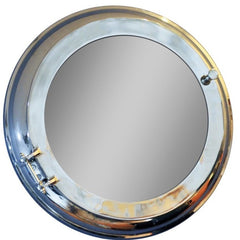 21" Silver Round Aluminum Framed Accent Mirror