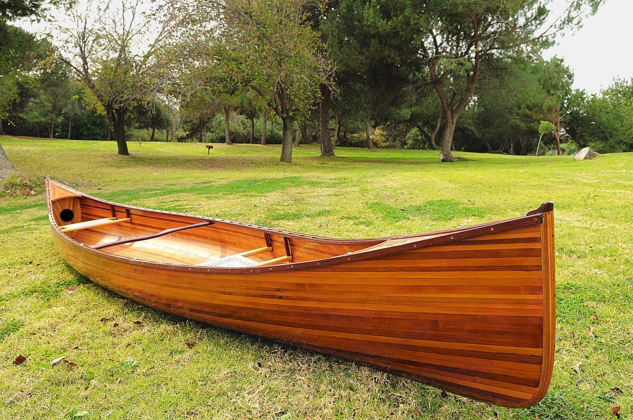 35.5" X 216" X 27" Wooden Canoe - Homeroots