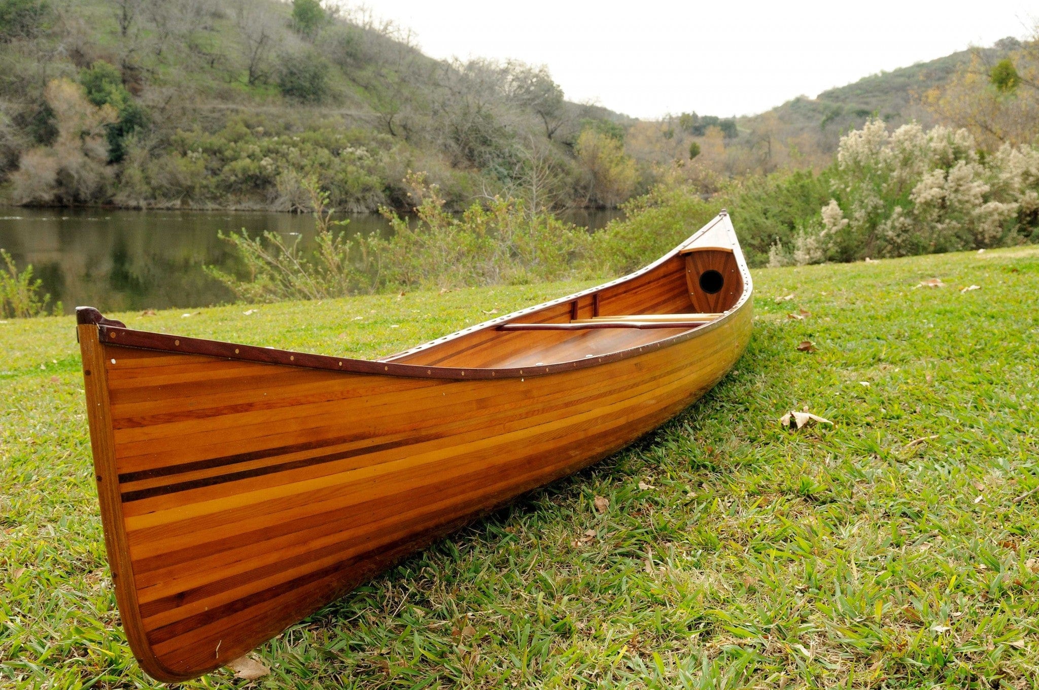 35.5" X 216" X 27" Wooden Canoe - Homeroots