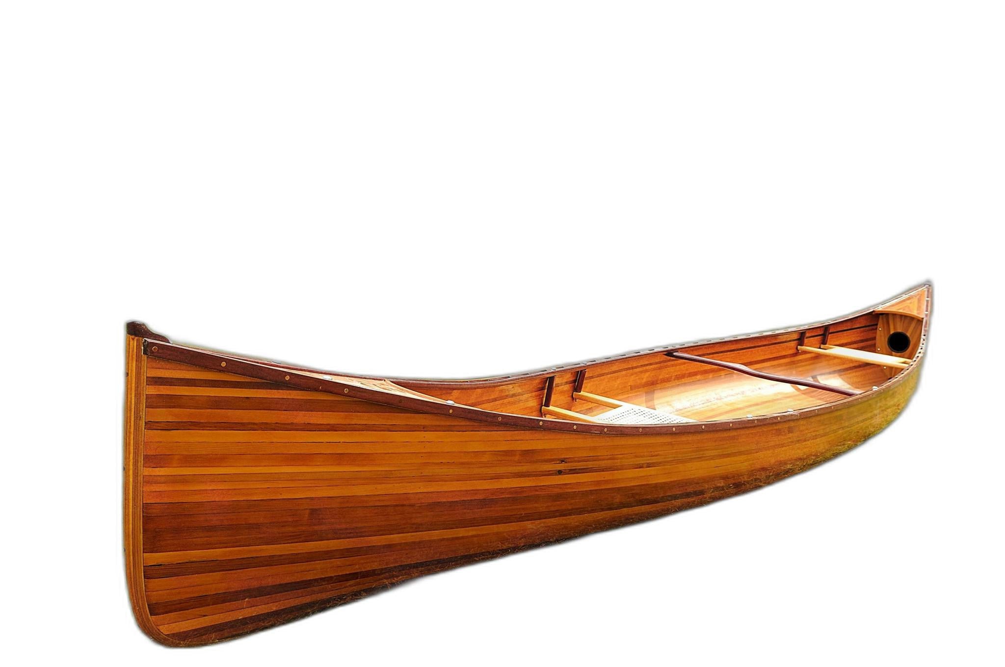 35.5" X 216" X 27" Wooden Canoe