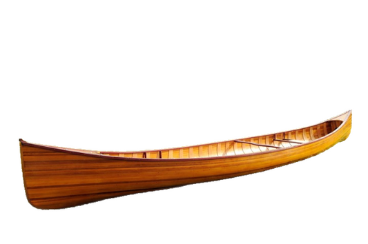 31.5" X 187.5" X 24" Wooden Canoe With Ribs