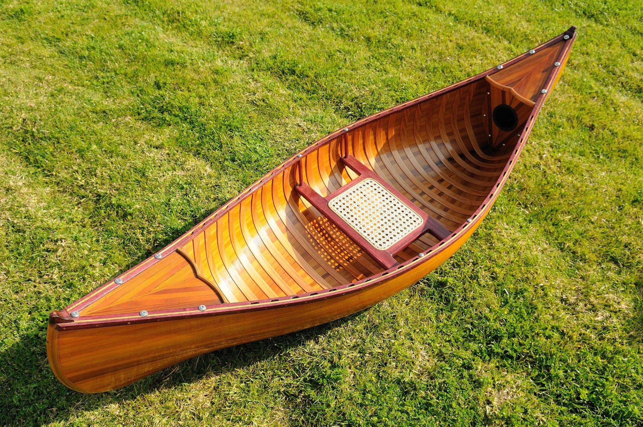 20.25" X 70.5" X 15" Wooden Canoe With Ribs