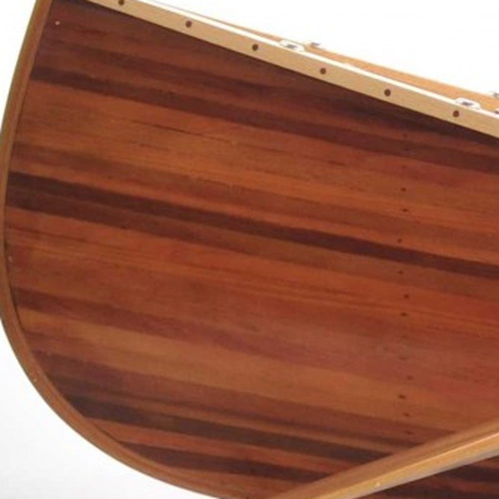 20.25" X 70.5" X 15" Wooden Canoe With Ribs Matte Finish