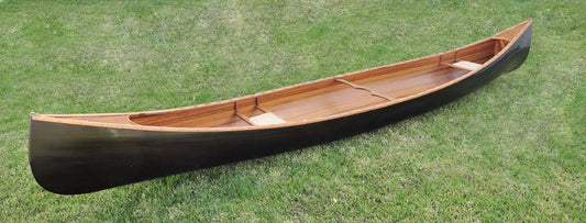 35.125" X 216" X 22.5" Wooden Canoe Dark Stained Finish