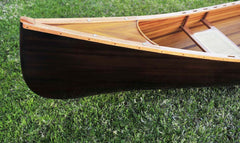 35.125" X 216" X 22.5" Wooden Canoe Dark Stained Finish