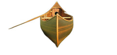 28.5" X 144" X 21"Matte Finishwooden Canoe With Ribs Curved Bow