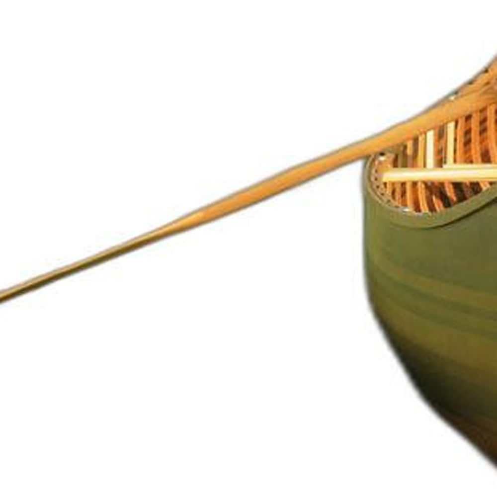 28.5" X 144" X 21"Matte Finishwooden Canoe With Ribs Curved Bow