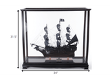 34" Black Glass Standard Display Stand - Homeroots