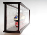 39" Dark Brown Glass Standard Display Stand - Homeroots