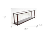 39" Dark Brown Glass Standard Display Stand - Homeroots