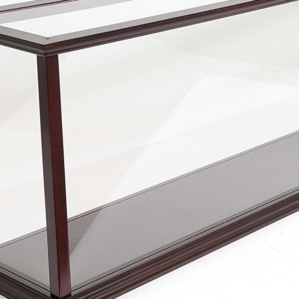 39" Dark Brown Glass Standard Display Stand - Homeroots