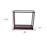 13" Dark Brown And Clear Glass Standard Display Stand