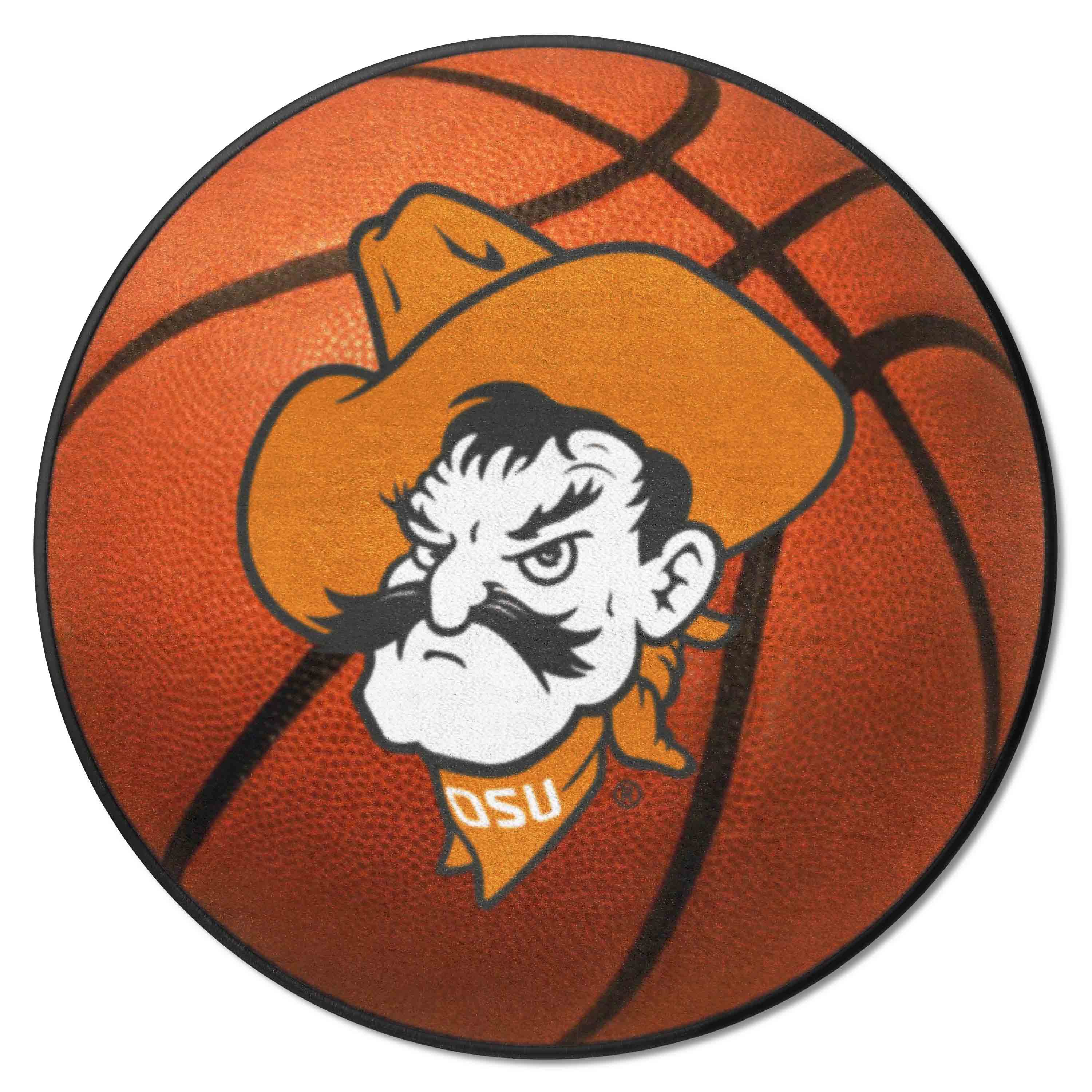 Oklahoma State Cowboys Basketball Rug - 27in. Diameter