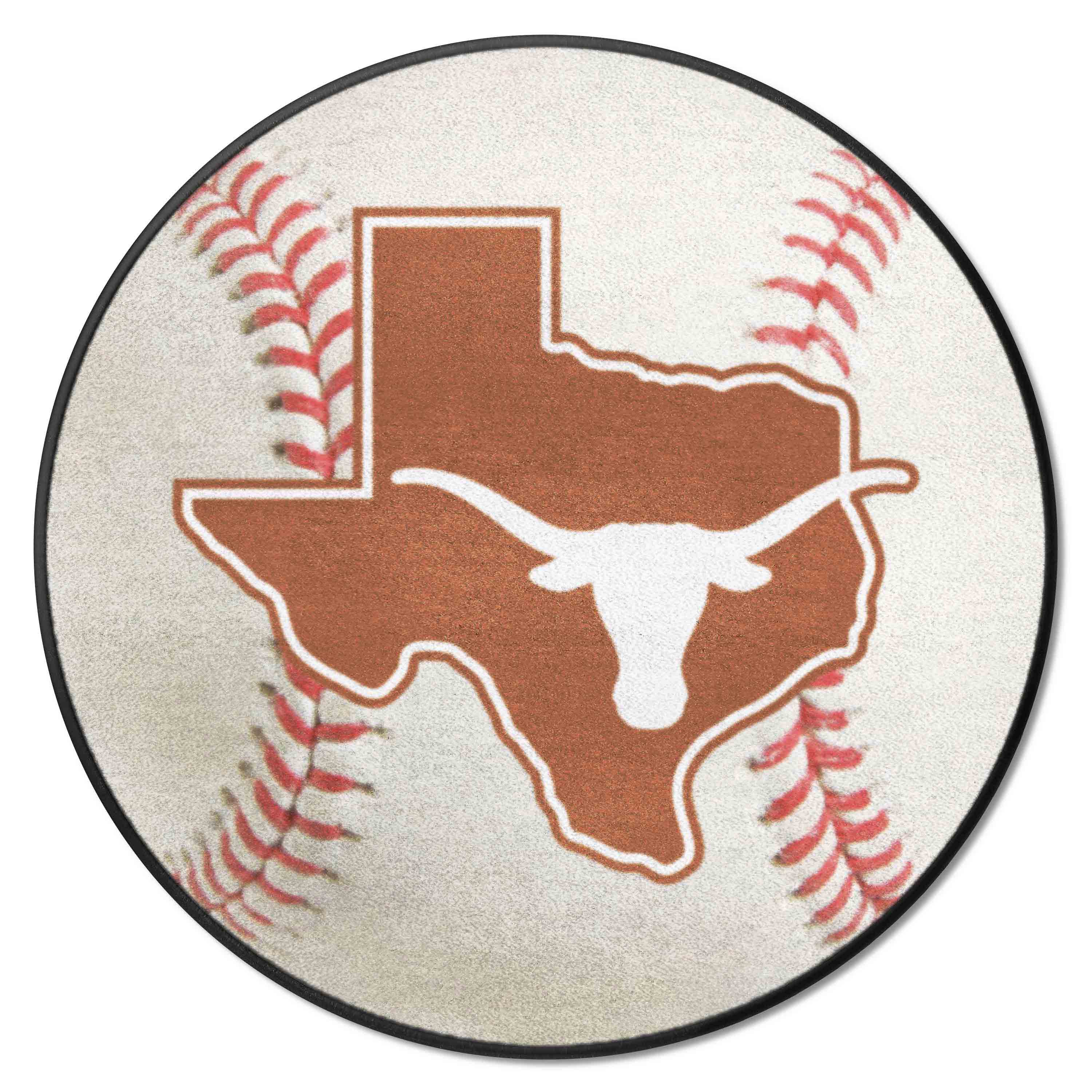 Texas Longhorns Baseball Rug - 27in. Diameter