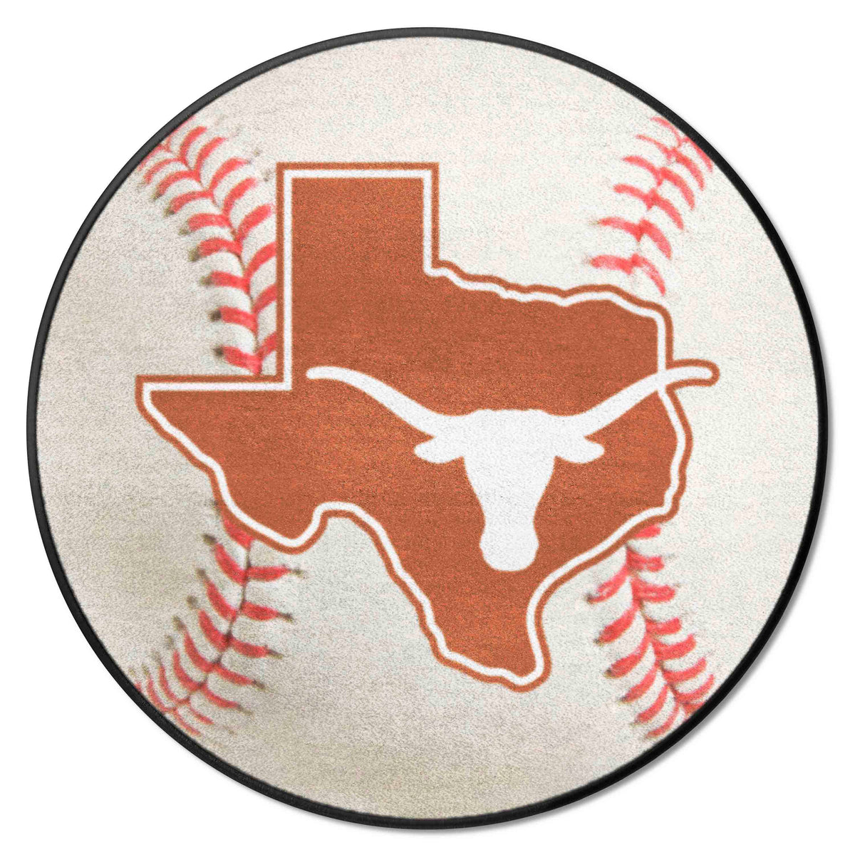 Texas Longhorns Baseball Rug - 27in. Diameter