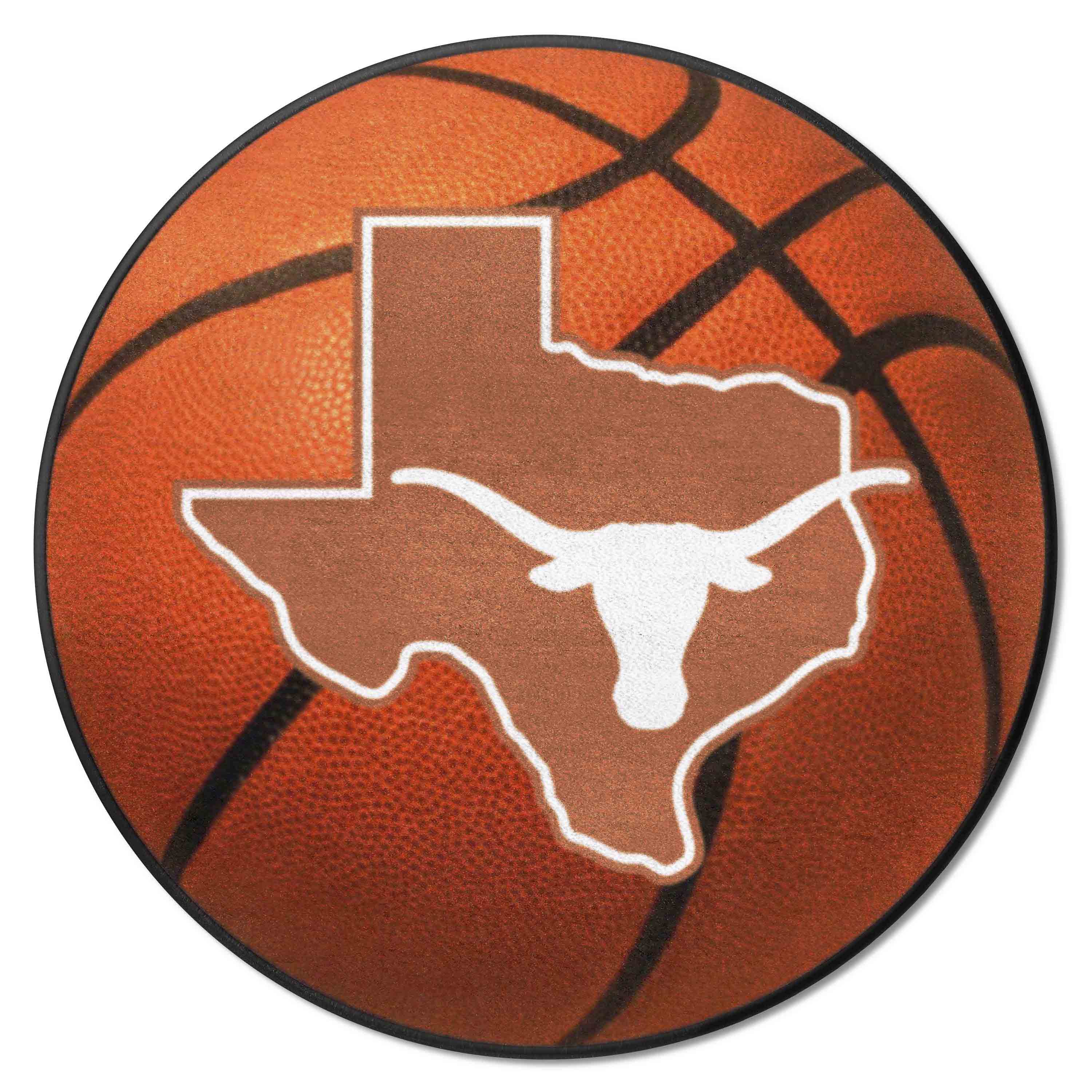 Texas Longhorns Basketball Rug - 27in. Diameter