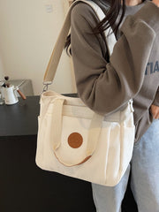 Nylon Solid Color Tote Bag - Trendsi