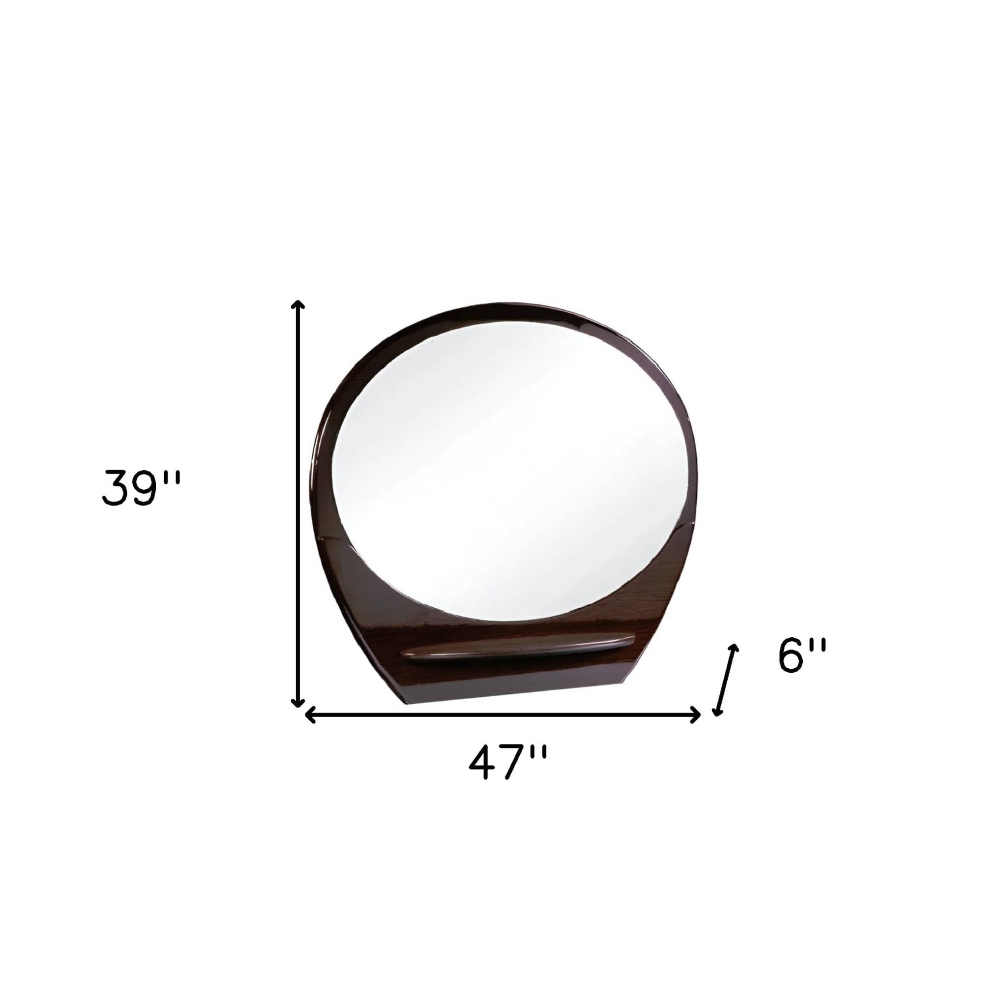 39" Brown Oval Framed Dresser Mirror - Homeroots