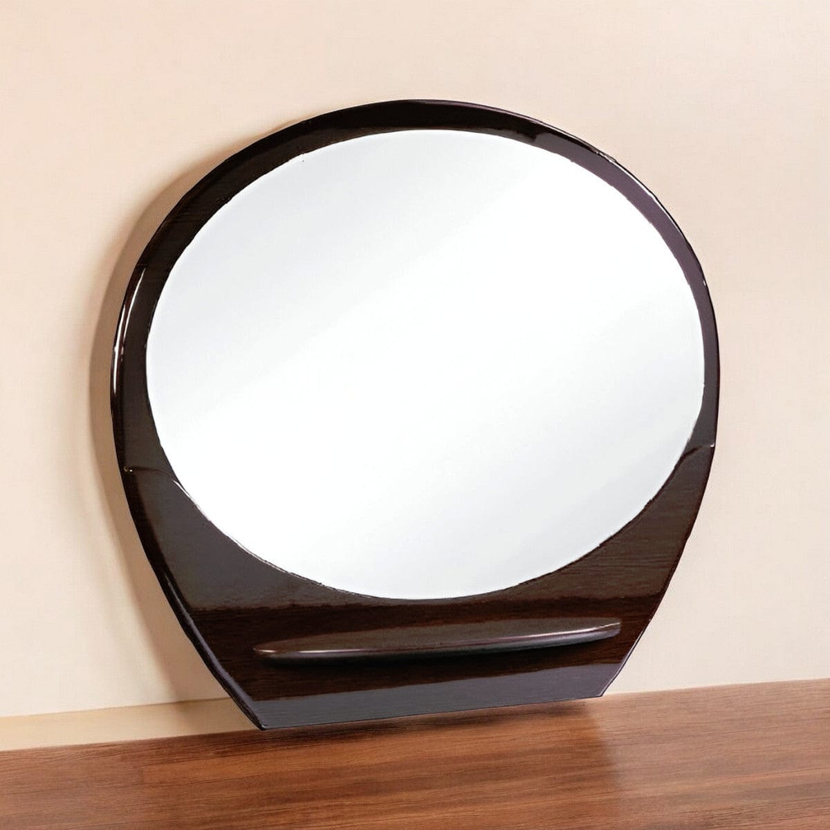 39" Brown Oval Framed Dresser Mirror - Homeroots