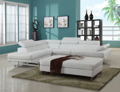 Gray Leather L Shaped Two Piece Corner Sectional