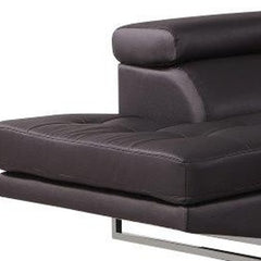 Black Leather L Shaped Two Piece Corner Sectional