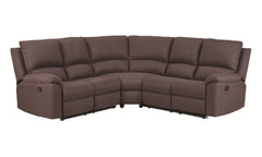 Brown Polyester Blend Reclining U Shaped Three Piece Corner Sectional