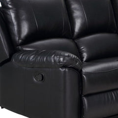 Black Polyester Blend Reclining U Shaped Three Piece Corner Sectional