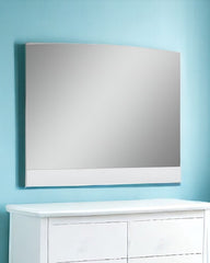 45"  White Partial Frame Dresser Mirror - Homeroots